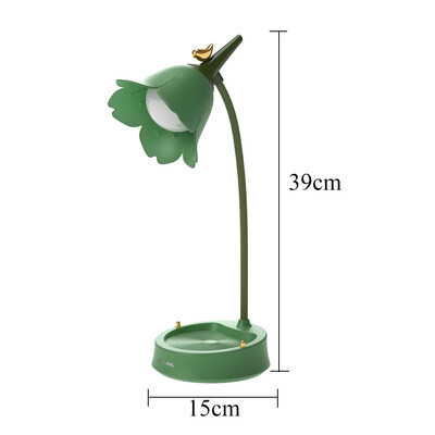 Fată, inimă, floare, pasăre, atingere, lampă de masă cu reglaj pe trei niveluri, lampă de lectură pentru copii, cu LED de încărcare, lampă de noptieră pentru căminul studenților