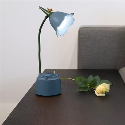 Fată, inimă, floare, pasăre, atingere, lampă de masă cu reglaj pe trei niveluri, lampă de lectură pentru copii, cu LED de încărcare, lampă de noptieră pentru căminul studenților