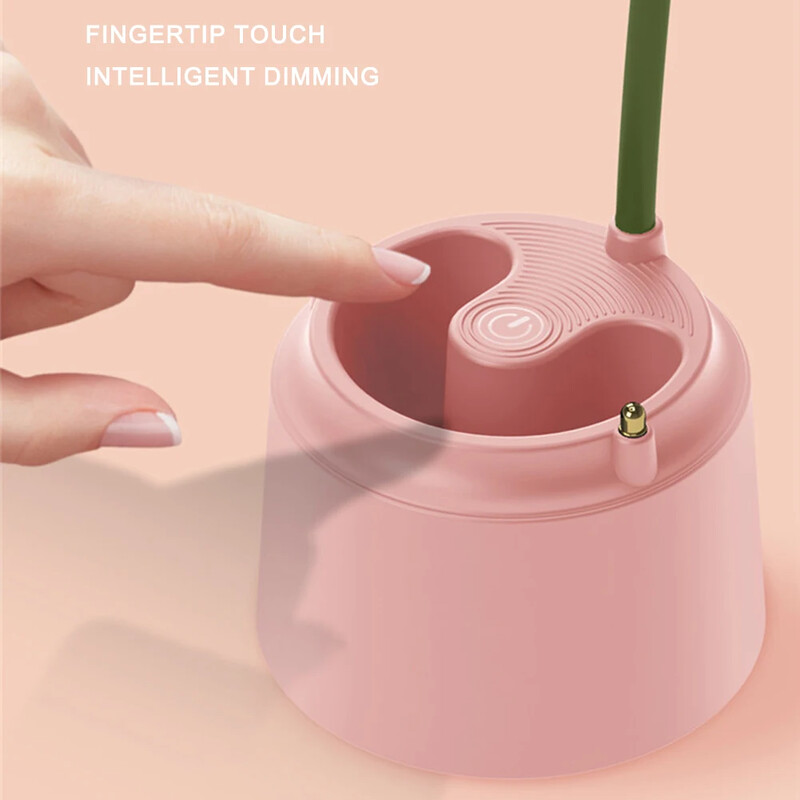 Fată, inimă, floare, pasăre, atingere, lampă de masă cu reglaj pe trei niveluri, lampă de lectură pentru copii, cu LED de încărcare, lampă de noptieră pentru căminul studenților