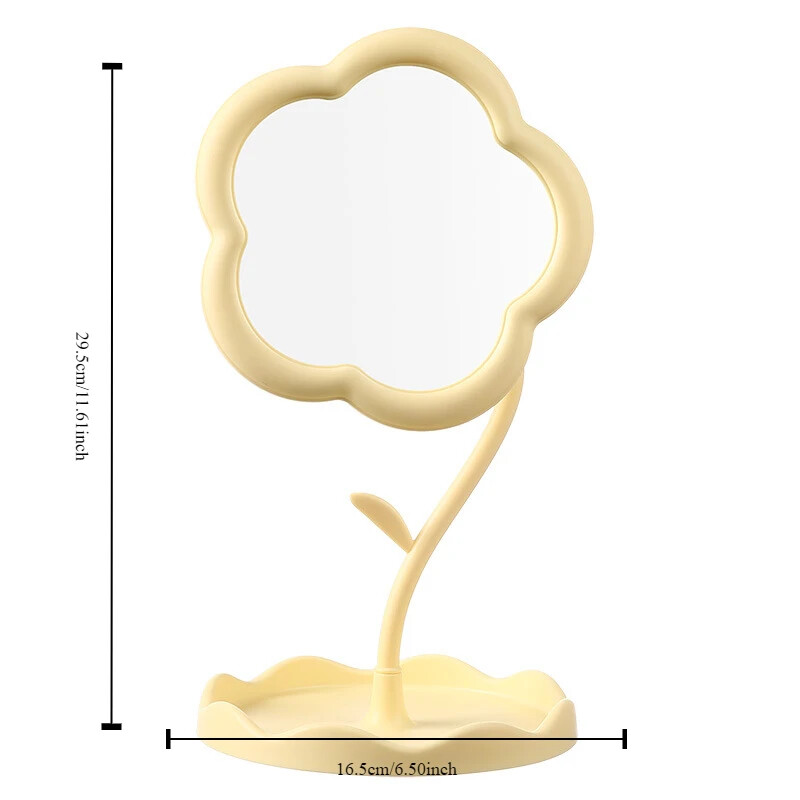 Lillekujuline meigipeegel Üliõpilaste lauaarvuti Ühiselamu Ilu Meigipeegel Tüdrukute Tualettlaud Rippuv Ehet Printsessi Peegel