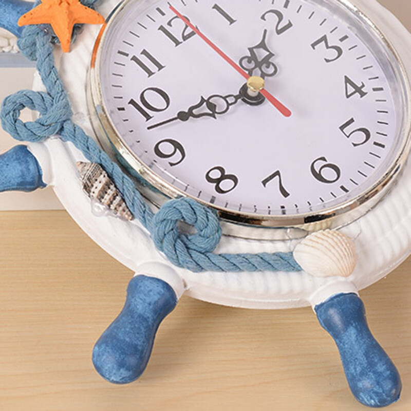 Nautical seinakell puidust rool koos köisdekooriga Wheel Beach Mereteemaline purjepaadi rataste sisekujundus Kodukaunistus