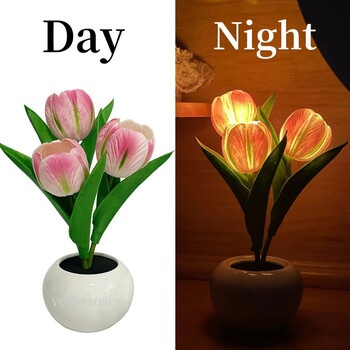 Φωτιστικό LED Tulip Night Simulation Flower Atmosphere Light Επιτραπέζιο Δωμάτιο Διακοσμητικό φωτιστικό Δώρο για φίλη