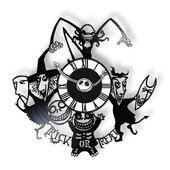 Trick Or Treat Halloweeni õudusunenägu Vinüülplaadiga seinakell kodukino jaoks Filmitoa sisustus Multifilmitegelased Dekoratiivne kell