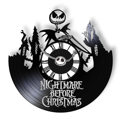 Trick Or Treat Halloweeni õudusunenägu Vinüülplaadiga seinakell kodukino jaoks Filmitoa sisustus Multifilmitegelased Dekoratiivne kell