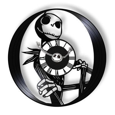 Trick Or Treat Halloweeni õudusunenägu Vinüülplaadiga seinakell kodukino jaoks Filmitoa sisustus Multifilmitegelased Dekoratiivne kell