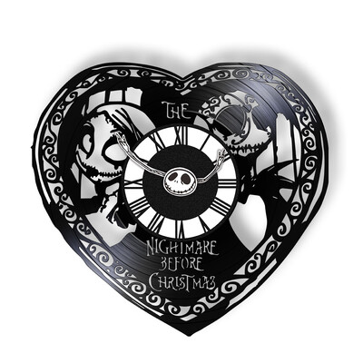 Trick Or Treat Halloweeni õudusunenägu Vinüülplaadiga seinakell kodukino jaoks Filmitoa sisustus Multifilmitegelased Dekoratiivne kell