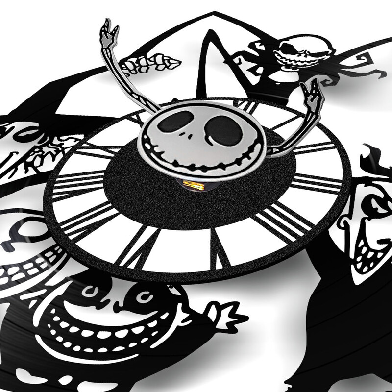 Trick Or Treat Halloweeni õudusunenägu Vinüülplaadiga seinakell kodukino jaoks Filmitoa sisustus Multifilmitegelased Dekoratiivne kell