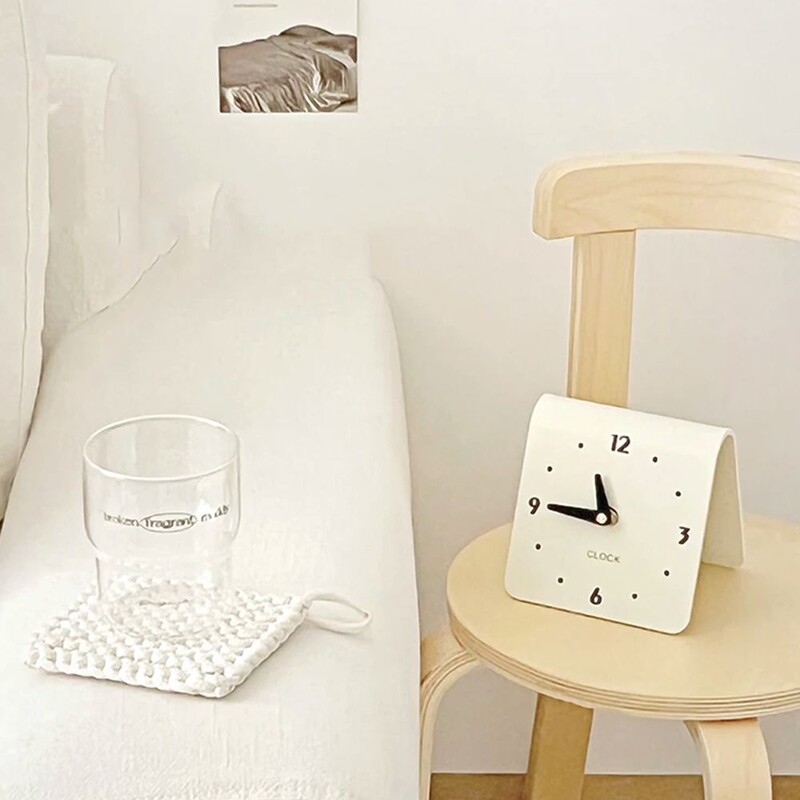 1kom krem stolni kućni sat za dnevnu sobu, ornamenti za sat na noćnom ormariću za studente, za uredski dekor kućne sobe, ljuljačka sata, poklon