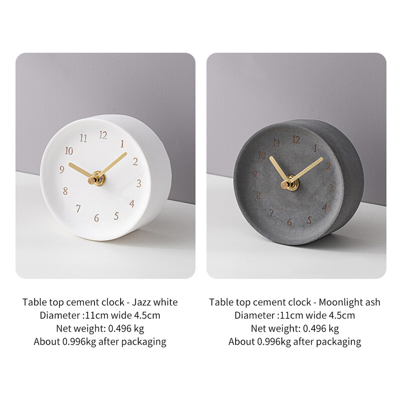 Minimalistlik tsemendist Nordic lauakell Ümmargune Betoonist lauakell Nordic Ins Kodukaunistus Kontori töölaua sisekujundus Kaunistused Kingitus