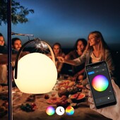 Tuya, 16 culori, telecomandă inteligentă RGB LED, în aer liber, impermeabilă, fără fir de masă, pentru camping, încărcare prin USB, decorare portabilă