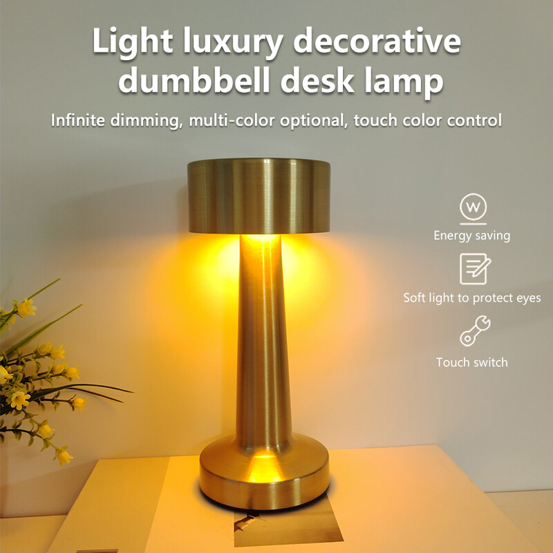 LED jutiklinis stalinis žibintas USB įkraunamas retro metalinis stalinis šviestuvas miegamajam restoranui barui kava stalinio kompiuterio dekoratyvinis apšvietimas