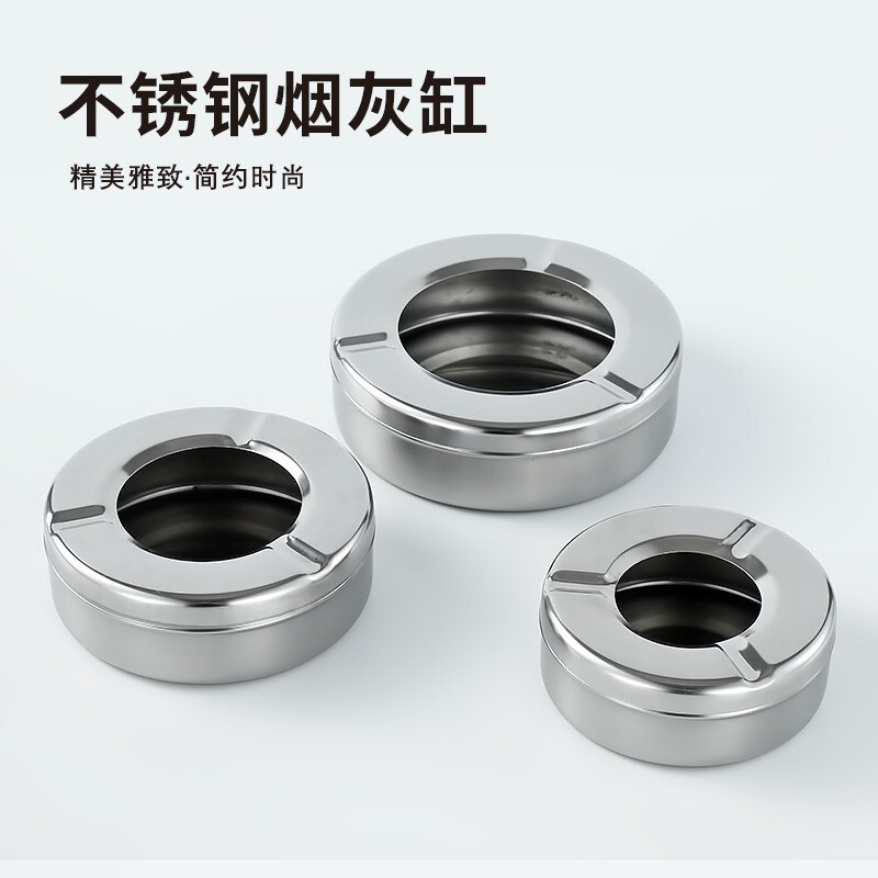 Ümmargune roostevabast terasest sigaretituhatoos kaanega suitsetamise tarvikutega