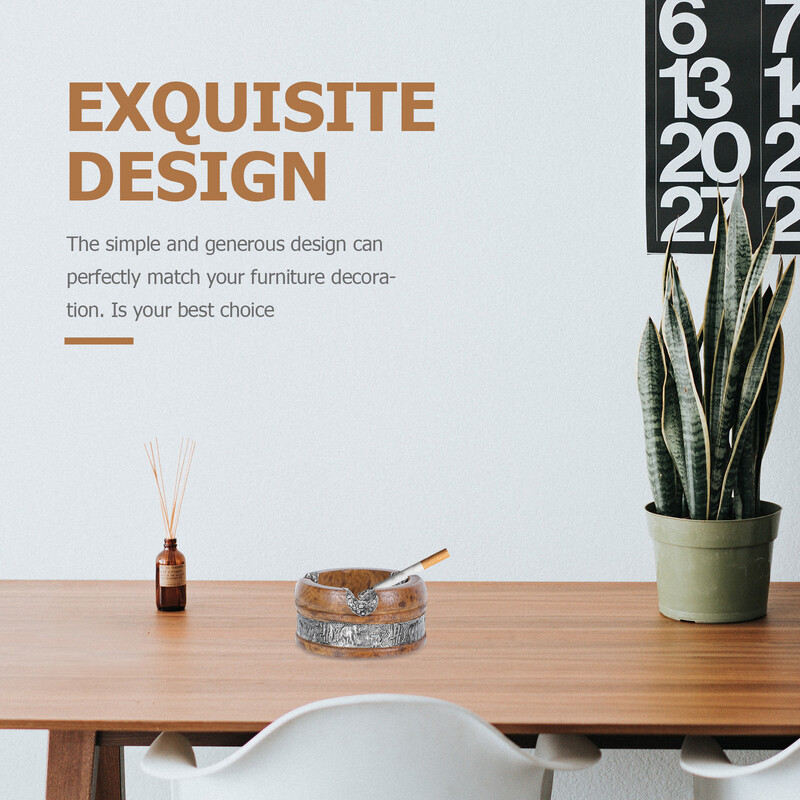 Suport pentru scrumieră Funingine din lemn Acasă Decorat retro Vertical Gospodărie Desktop Bărbați Decor birou