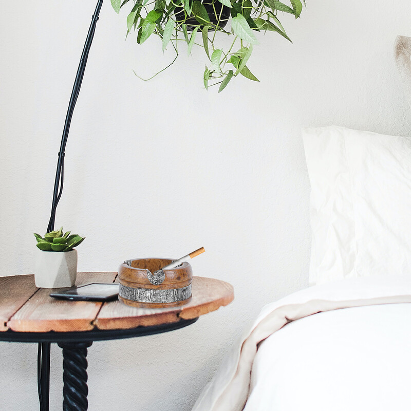 Suport pentru scrumieră Funingine din lemn Acasă Decorat retro Vertical Gospodărie Desktop Bărbați Decor birou