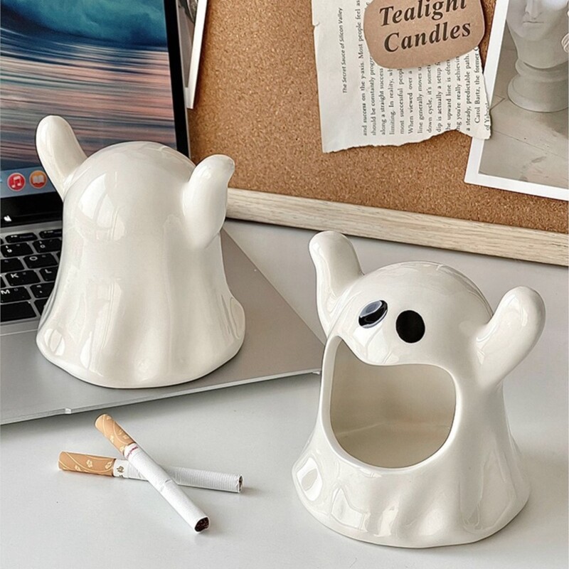 Δημιουργικό χαριτωμένο κεραμικό βάζο με λουλούδια απόκριες Διασκεδαστικά στολίδια χειροτεχνίας με τασάκι φαντασμάτων Αξεσουάρ διακόσμησης σπιτιού