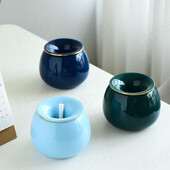 Europos keramikos peleninės glazūros spalvos dekoratyvinis biuro stalinis peleninės Gold Stroke Modernus gyvenamasis kambarys pelenų padėklas namų apdaila