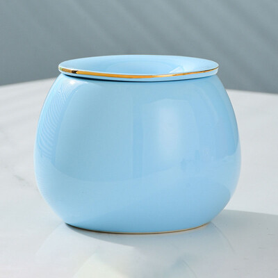 Europos keramikos peleninės glazūros spalvos dekoratyvinis biuro stalinis peleninės Gold Stroke Modernus gyvenamasis kambarys pelenų padėklas namų apdaila