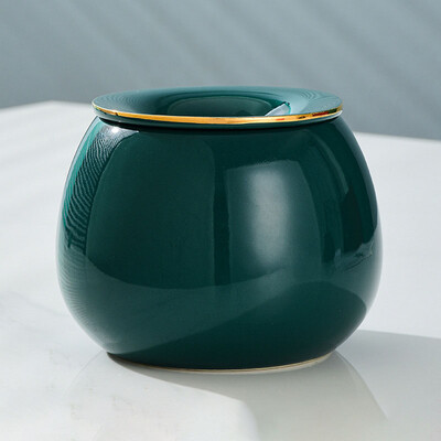 Europos keramikos peleninės glazūros spalvos dekoratyvinis biuro stalinis peleninės Gold Stroke Modernus gyvenamasis kambarys pelenų padėklas namų apdaila