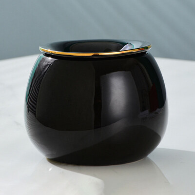 Europos keramikos peleninės glazūros spalvos dekoratyvinis biuro stalinis peleninės Gold Stroke Modernus gyvenamasis kambarys pelenų padėklas namų apdaila