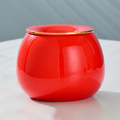 Europos keramikos peleninės glazūros spalvos dekoratyvinis biuro stalinis peleninės Gold Stroke Modernus gyvenamasis kambarys pelenų padėklas namų apdaila