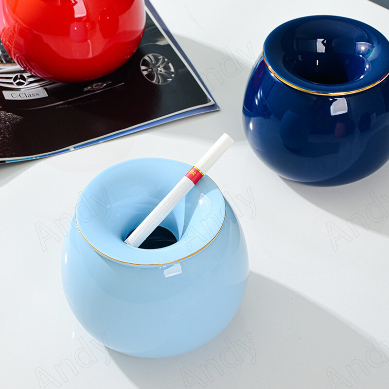 Europos keramikos peleninės glazūros spalvos dekoratyvinis biuro stalinis peleninės Gold Stroke Modernus gyvenamasis kambarys pelenų padėklas namų apdaila