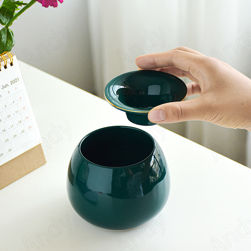 Europos keramikos peleninės glazūros spalvos dekoratyvinis biuro stalinis peleninės Gold Stroke Modernus gyvenamasis kambarys pelenų padėklas namų apdaila