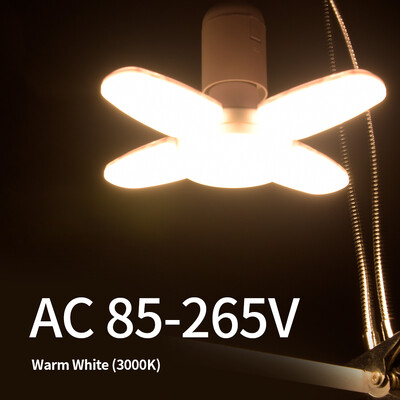 28 W ventiliatoriaus formos LED lemputė E27 LED lemputė sulankstoma 220 V 110 V lemputės, skirtos namų svetainei, sandėliui, garažo luboms