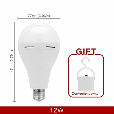 LED įkraunama lemputė 7w 9w 12w 15w 1200mAh 85-265V avarinė lemputė, skirta namų elektros tiekimo sutrikimui Stovyklavietės palapinė veranda sodo lempa