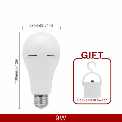 LED įkraunama lemputė 7w 9w 12w 15w 1200mAh 85-265V avarinė lemputė, skirta namų elektros tiekimo sutrikimui Stovyklavietės palapinė veranda sodo lempa