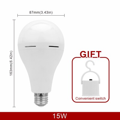 LED įkraunama lemputė 7w 9w 12w 15w 1200mAh 85-265V avarinė lemputė, skirta namų elektros tiekimo sutrikimui Stovyklavietės palapinė veranda sodo lempa