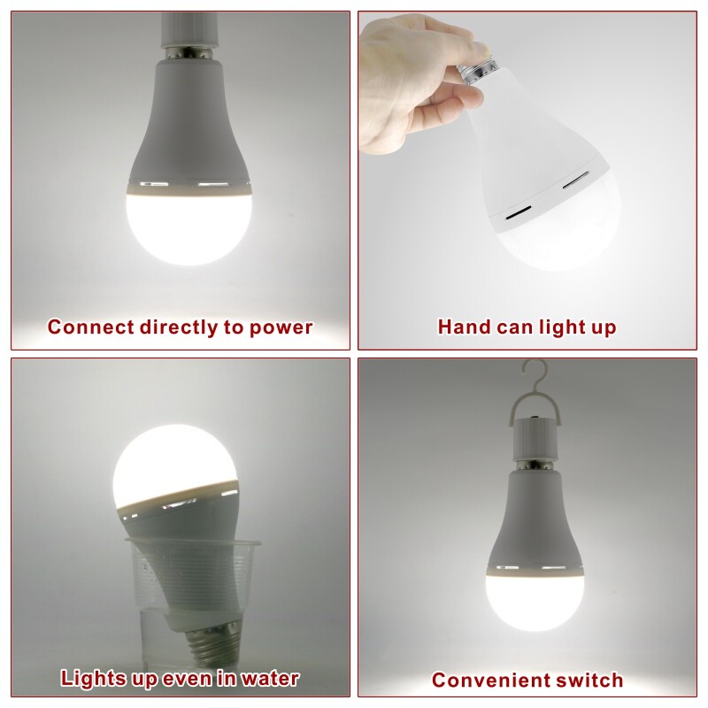 LED-laetav lambipirn 7w 9w 12w 15w 1200mAh 85-265V avariipirn kodu elektrikatkestuse korral telkimistelgi veranda aialamp
