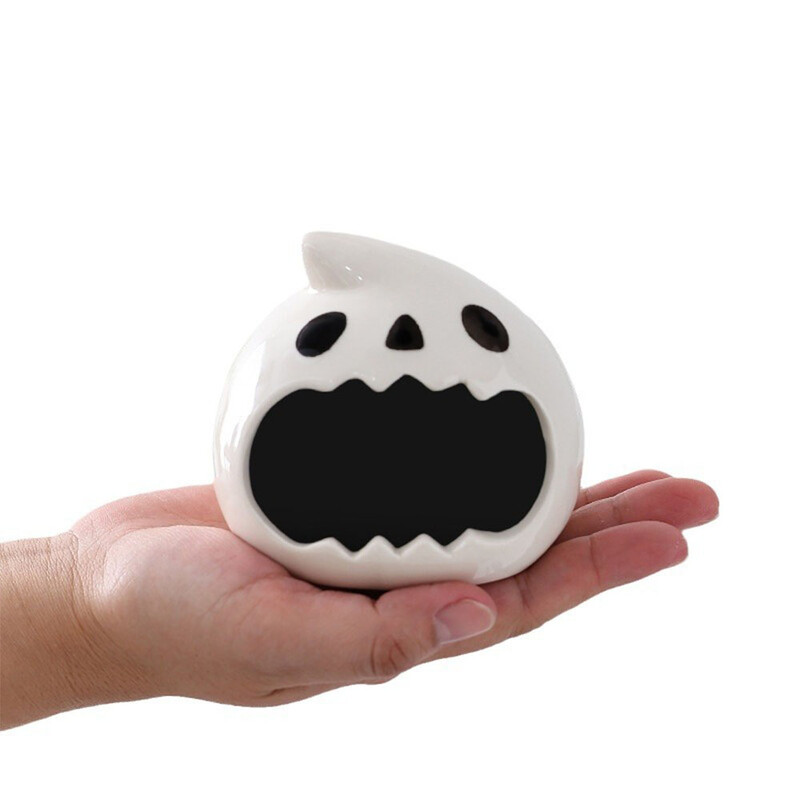 Keramikinė peleninė – Creative Cute Ghost peleninė Šiuolaikinė paprasta keraminė buitinė peleninių ekranų kolekcija Helovino linksmas vaiduoklis