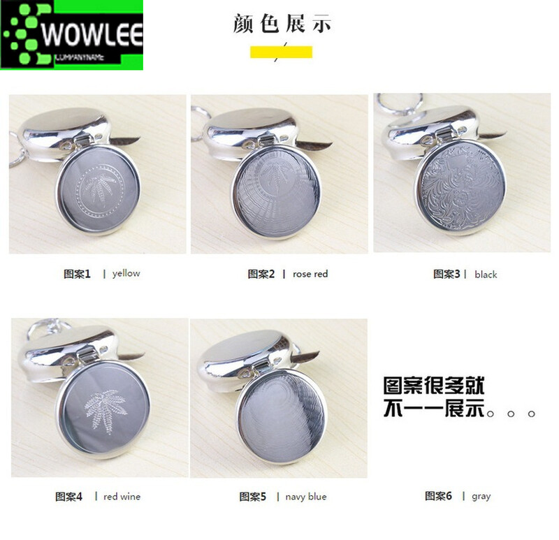 Nauja mini nerūdijančio plieno kišeninė peleninė transporto priemonė, nešiojama su raktų pakabuku cigarų rūkymo padėklu