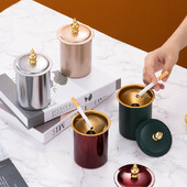 Scrumieră din oțel inoxidabil cu capac Pâlnie Scrumieră pentru mașină rezistentă la vânt Cupă fără fum Anti-Fly Ash Scrumieră pentru trabucuri Decorare pentru cameră de acasă