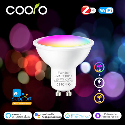 ZigBee GU10 WiFi pametna LED žarulja RGB W+C 5W svjetiljke s mogućnošću prigušivanja EWelink APP Control Spotlight žarulja radi s Alexa Google Alice