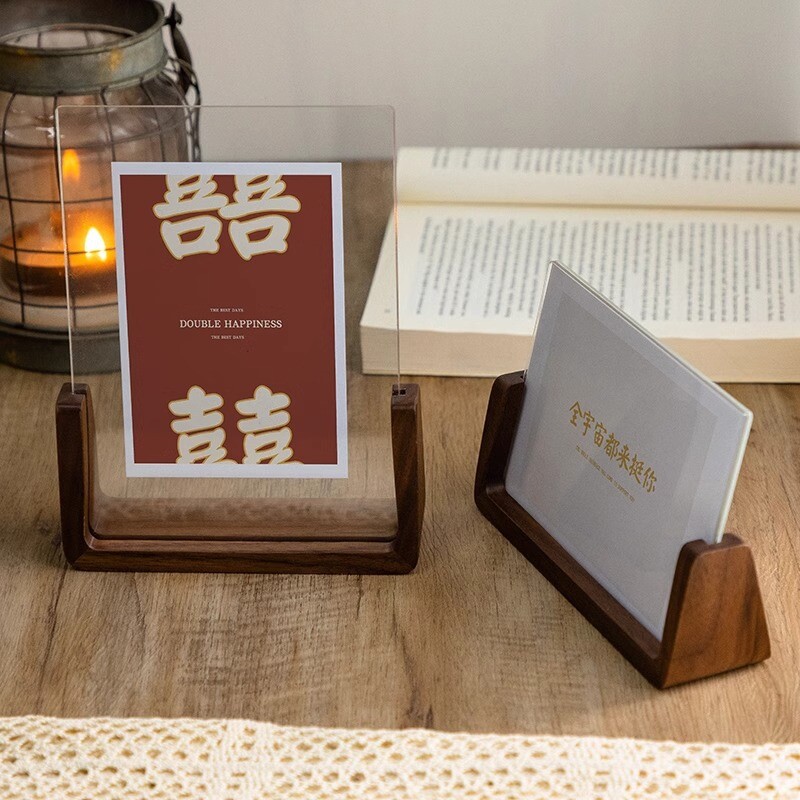 Põhjamaade akrüülist pildiraam Puidust Kpop Idol Fotode Näidik Pulmapeo Pildihoidja Lauaarvuti Kontori fotodekoor