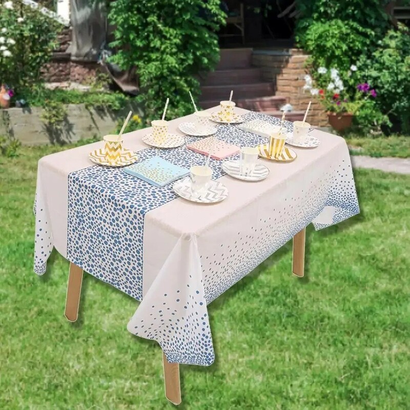 1vnt Maža taškinė vienkartinė staltiesė, sutirštinta vandeniui atspari PEVA staltiesė, skirta namų vestuvių gimtadienio vakarėliui dekoruoti