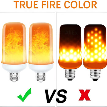 Hot 9W E14 E27 B22 LED пламък крушка Fire лампа Царевица крушка трептене LED светлина динамичен пламък ефект AC110V 220V за домашно осветление