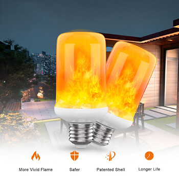 Hot 9W E14 E27 B22 LED пламък крушка Fire лампа Царевица крушка трептене LED светлина динамичен пламък ефект AC110V 220V за домашно осветление