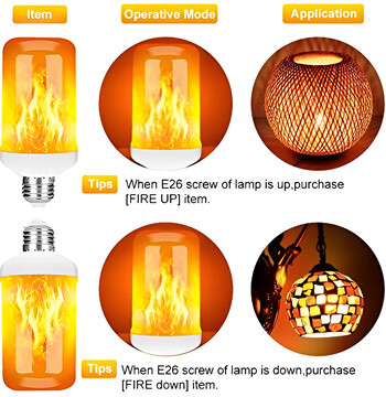 Hot 9W E14 E27 B22 LED пламък крушка Fire лампа Царевица крушка трептене LED светлина динамичен пламък ефект AC110V 220V за домашно осветление