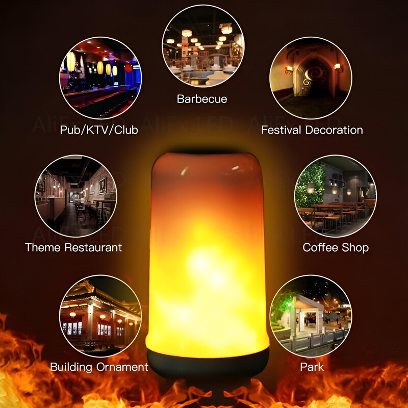 Karšta 9W E14 E27 B22 LED liepsnos lemputė Ugnies lempa Kukurūzų lemputė mirga LED šviesos dinaminis liepsnos efektas AC110V 220V namų apšvietimui