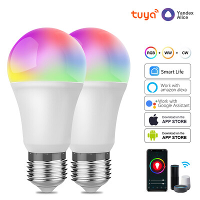 Έξυπνοι λαμπτήρες LED WIFI E27 TUYA/Smart Life RGB+Λευκό+Θερμό Λάμπα Led 220v Λάμπα για Yandex Alice Automation Google Home Alexa