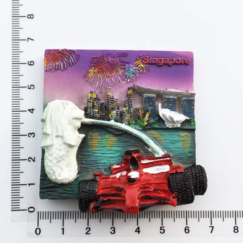 Kūrybiški turistiniai suvenyrai, fluorescenciniai magnetiniai šaldytuvo magnetai, Singapūro turistų lankomų vietų kolekcija, dekoratyviniai suvenyrai