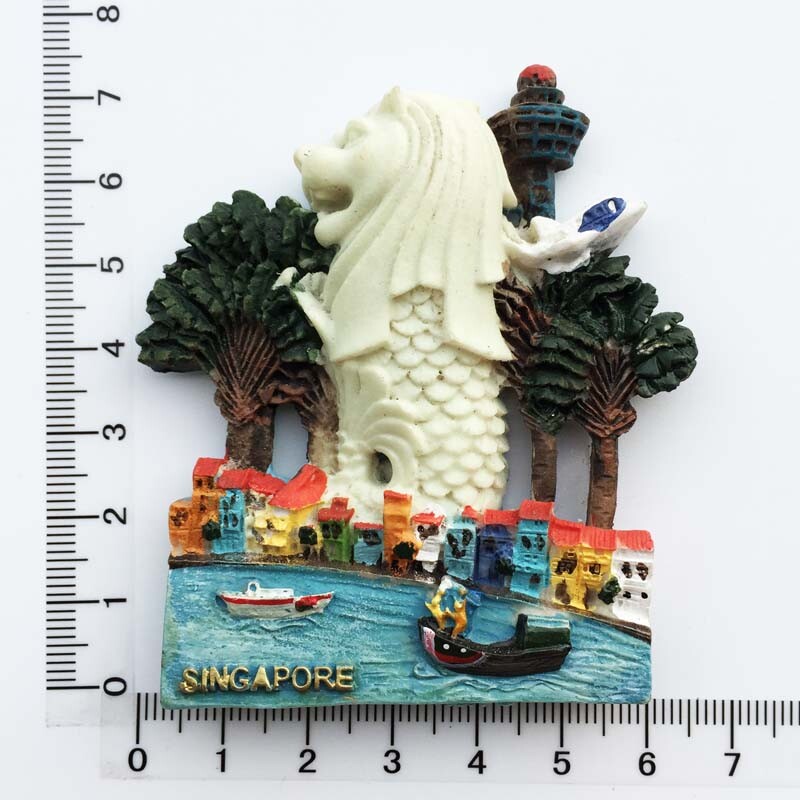 Kūrybiški turistiniai suvenyrai, fluorescenciniai magnetiniai šaldytuvo magnetai, Singapūro turistų lankomų vietų kolekcija, dekoratyviniai suvenyrai