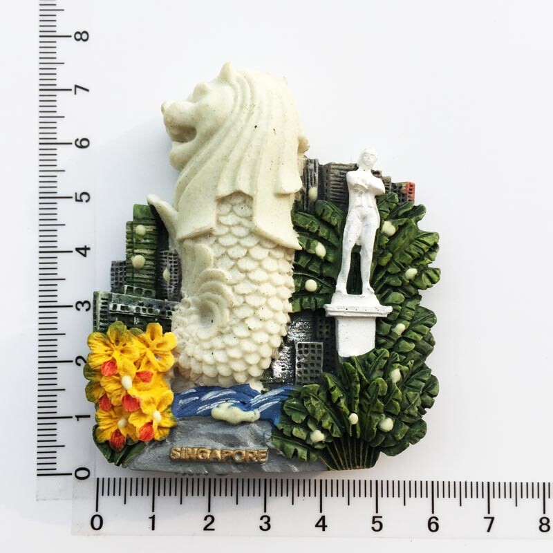 Kūrybiški turistiniai suvenyrai, fluorescenciniai magnetiniai šaldytuvo magnetai, Singapūro turistų lankomų vietų kolekcija, dekoratyviniai suvenyrai