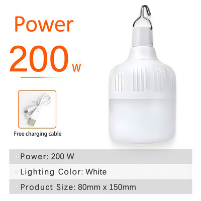 Lauko USB įkraunamos LED lempos lemputės avarinės šviesos pajungimas stovyklavimo palapinė Žvejybos kepsninė Nešiojami apšvietimo žibintai naktiniai žibintai