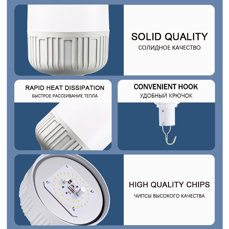 Lauko USB įkraunamos LED lempos lemputės avarinės šviesos pajungimas stovyklavimo palapinė Žvejybos kepsninė Nešiojami apšvietimo žibintai naktiniai žibintai