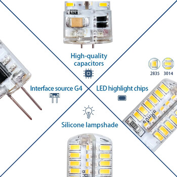 10 τμχ/παρτίδα G4 Λάμπα LED 2W 3W 4W 5W 7W 9W AC DC 12V 220V Λαμπτήρας καλαμποκιού SMD2835 3014 360 Γωνία Δέσμης Αντικατάσταση Φωτιστικών Πολυελαίου Αλογόνου