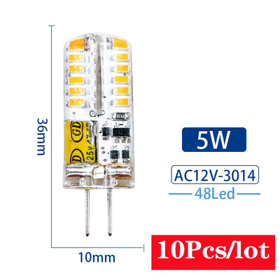 10 vnt/partija G4 LED lempa 2W 3W 4W 5W 7W 9W kintamoji srovė 12V 220V kukurūzų lemputė SMD2835 3014 360 spindulio kampas Pakeiskite halogeninius šviestuvus