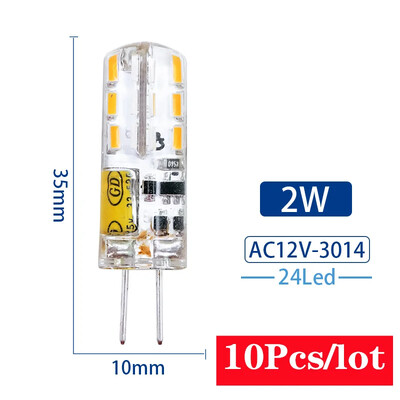 10 vnt/partija G4 LED lempa 2W 3W 4W 5W 7W 9W kintamoji srovė 12V 220V kukurūzų lemputė SMD2835 3014 360 spindulio kampas Pakeiskite halogeninius šviestuvus